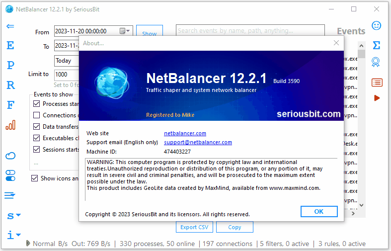 NetBalancer Main Window